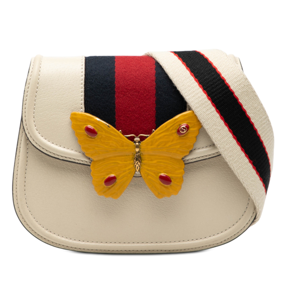 Gucci Handbags - Pre-Loved Gucci Small Calfskin Web Linea Butterfly Totem Crossbody